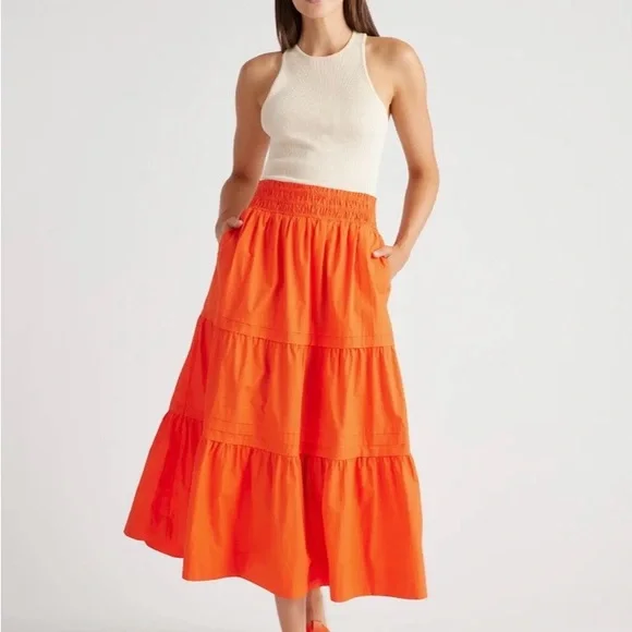 Quince 100% Cotton Poplin Tiered Maxi Skirt - Picture 5 of 10